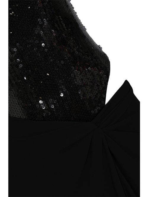 Abito lungo bustier in tulle e gerogette con paillettes Patrizia Pepe | 8A1629 J401K103